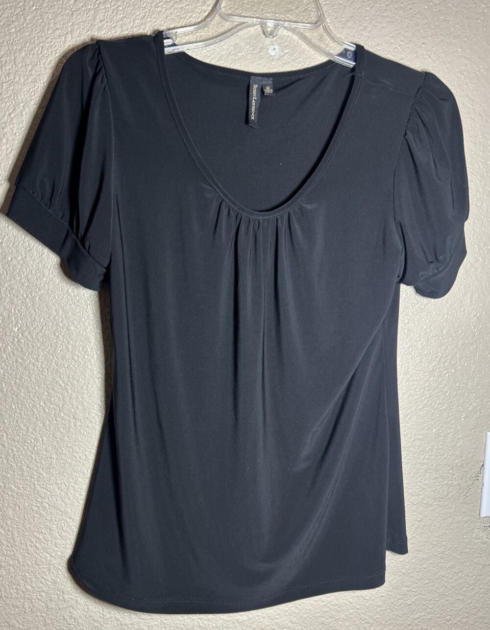 Susan Lawrence Black Sleek Top Made In USA Medium